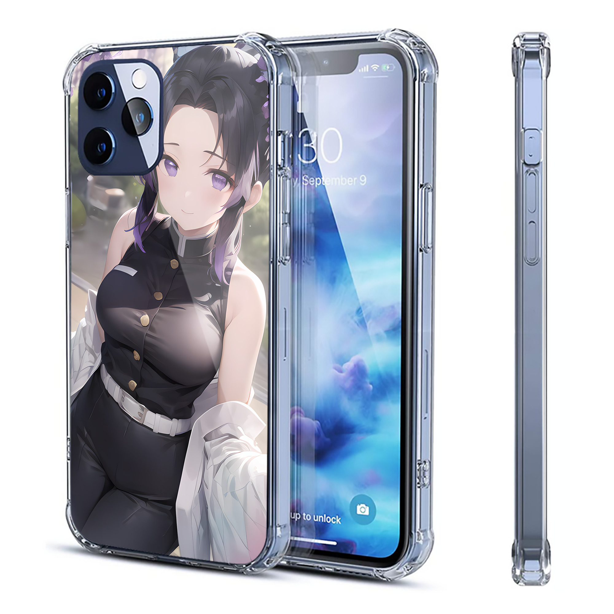 （画像用） 鬼滅の刃（きめつのやいば）蟲柱-胡蝶 しのぶ／こちょう しのぶ Kochou Shinobu 【iPhone 12シリーズ対応】透明スマホケース（クリアソフトケース）